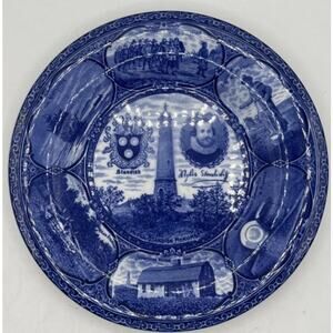 1905 Staffordshire A.S. Burbank Myles Standish Souvenir Bowl Plate Flow Blue